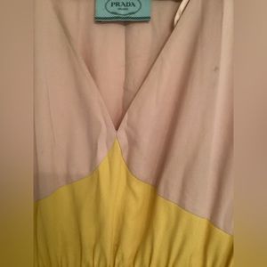 PRADA DRESS Pleated color block